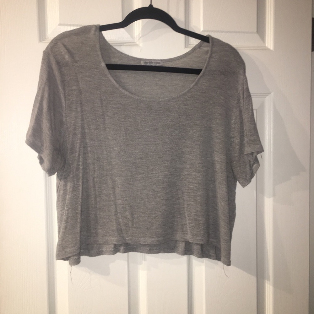 Grey Flowy Crop